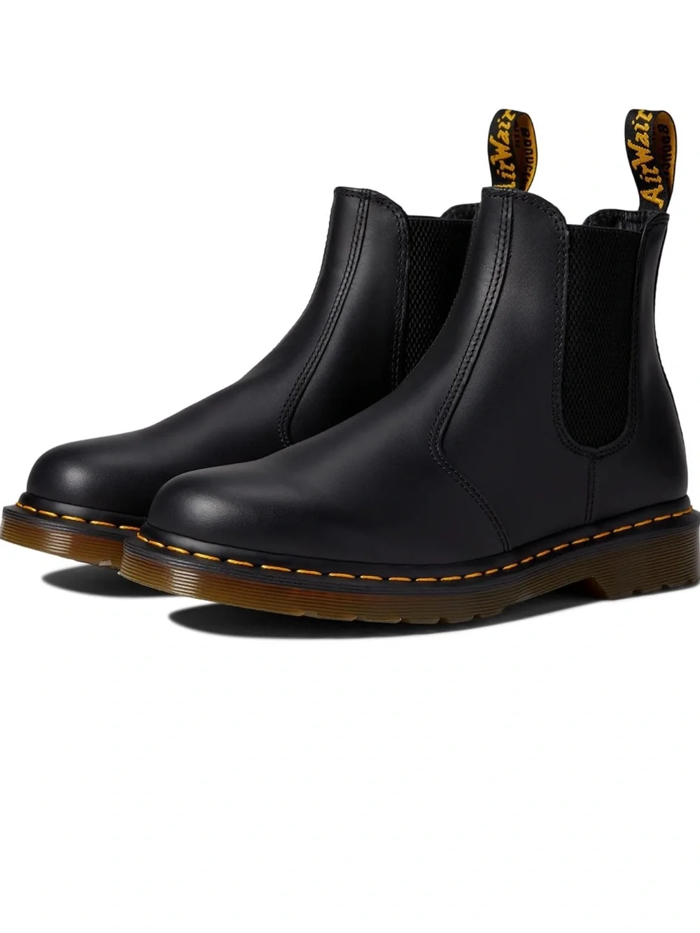 Dr. Martens Black Leather Chelsea Boots with Yellow Stitching nwt nib rare boots